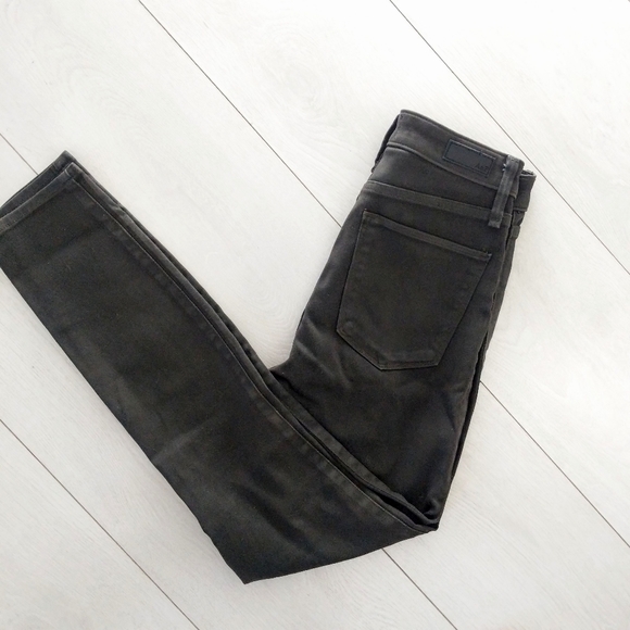 Abercrombie Simone High Rise Ankle Jeans Coated Green - Picture 2 of 11